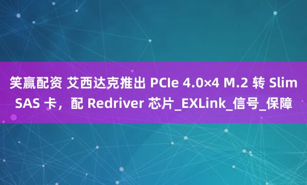 笑赢配资 艾西达克推出 PCIe 4.0×4 M.2 转 SlimSAS 卡，配 Redriver 芯片_EXLink_信号_保障